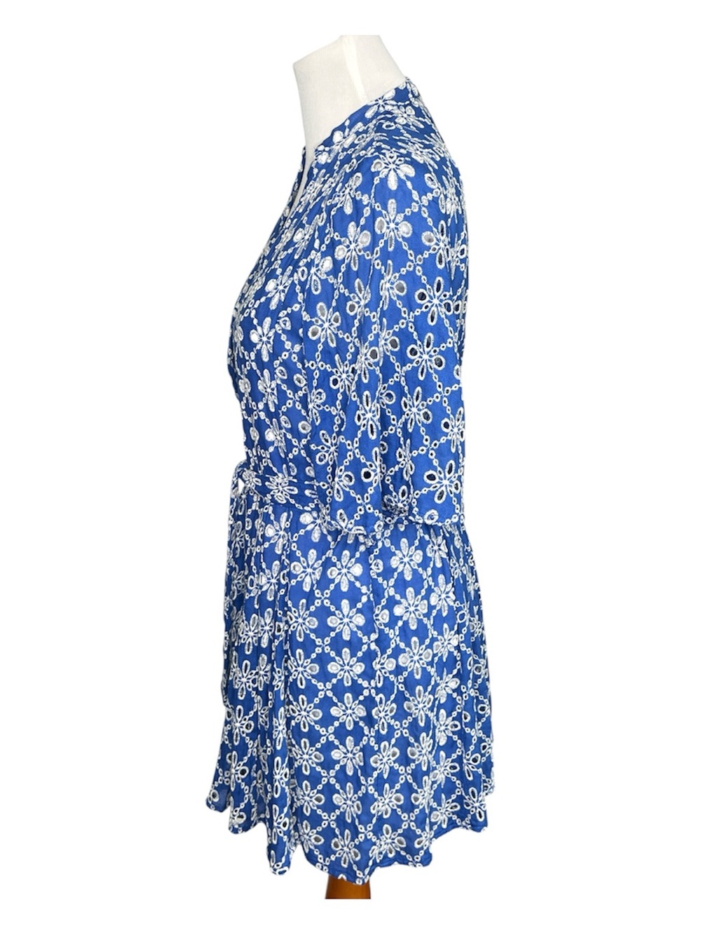 Zara Dress MD Short Cutwork Embroidered Flare Flirty Lined - Picture 3 of 12